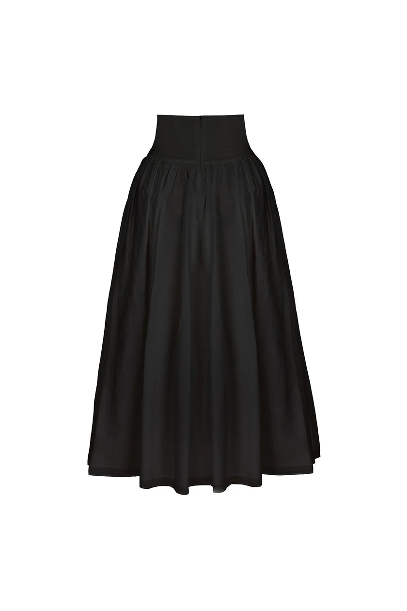 Poplin Midi Etek Siyah