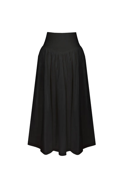 Poplin Midi Etek Siyah