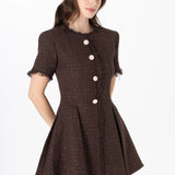 İndira Tuvit Mini Elbise Kahve