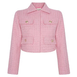 Klapa Yakalı Tüvit Ceket Pembe