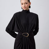 Silvia  Tokalı Uzun Siyah Elbise