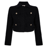 Klapa Yakalı Tüvit Ceket Siyah