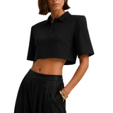 Polo Yaka Crop Tişört