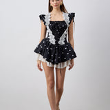 Lina Puantiyeli Mini Elbise