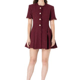 İndira Tuvit Mini Elbise Bordo