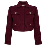 Klapa Yakalı Tüvit Ceket Bordo