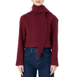 Şal Yaka Yün Ceket Bordo