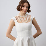 Luna Midi Beyaz Elbise