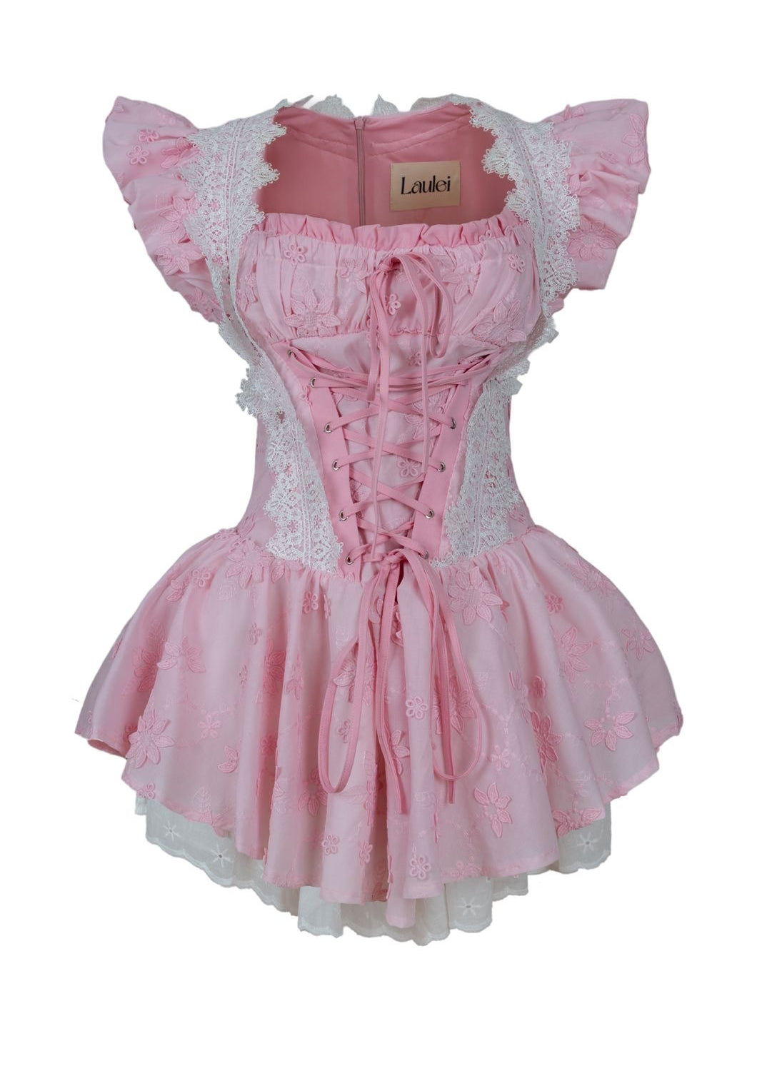 Lina Fistolu Mini  Pembe Elbise