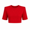 Basic Vatkalı Crop Tshirt Kırmızı