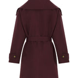 Kruvaze Yaka Trençkot Bordo