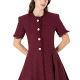 İndira Tuvit Mini Elbise Bordo
