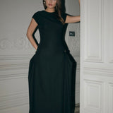 Jessie Tokalı Maxi Siyah Elbise