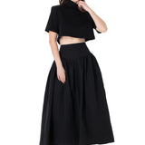 Poplin Midi Etek Siyah