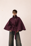 Talia Pelerin Ceket Bordo