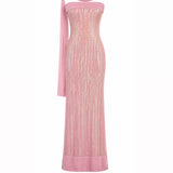 Safia Pembe Maxi Elbise