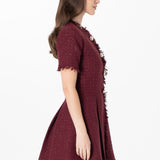 İndira Tuvit Mini Elbise Bordo