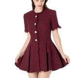 İndira Tuvit Mini Elbise Bordo