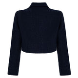 Klapa Yakalı Tüvit Ceket Lacivert