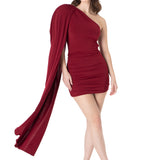 Julie Mini Elbise Bordo