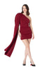 Julie Mini Elbise Bordo