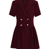 Sadia Ceket Mini Elbise Bordo