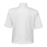 Vatkalı Dik Yaka Beyaz Tshirt