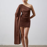 Julie Mini Elbise Kahve