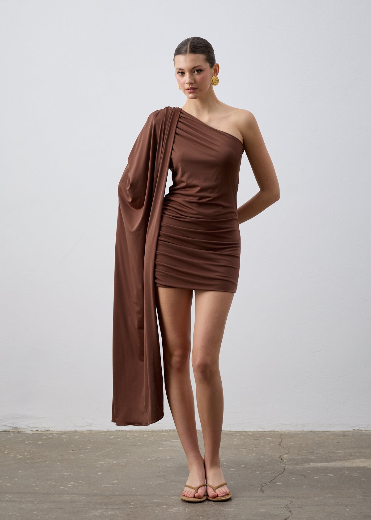 Julie Mini Elbise Kahve