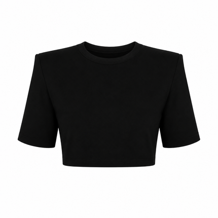 Basic Vatkalı Crop Tshirt