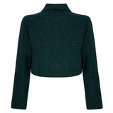 Klapa Yakalı Tüvit Ceket Koyu Yeşil