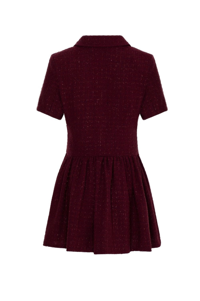 Sadia Ceket Mini Elbise Bordo