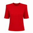 Basic Vatkalı Tshirt Kırmızı