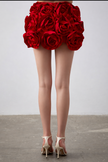 Rosie 3D Gül Detaylı Mini Etek