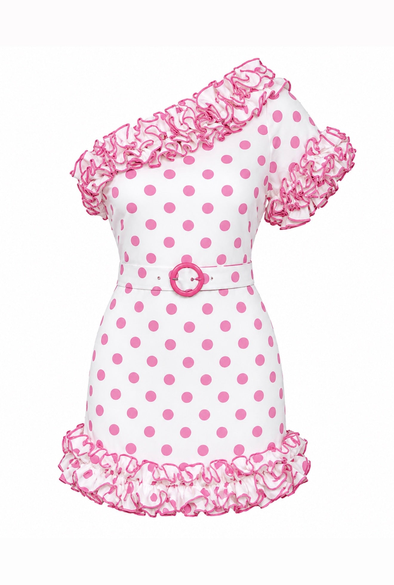 Laura Puantiye Mini Elbise Pembe