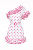 Laura Puantiye Mini Elbise Pembe