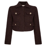 Klapa Yakalı Tüvit Ceket Kahve