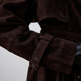 %100 Deri  Kahverengi Trençkot