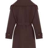 Kruvaze Yaka Trençkot Kahve