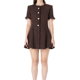 İndira Tuvit Mini Elbise Kahve