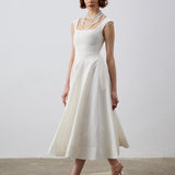 Luna Midi Beyaz Elbise