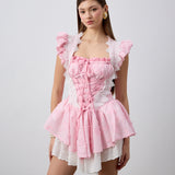 Lina  Mini  Pembe Elbise