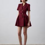 Sadia Ceket Mini Elbise Bordo