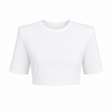 Basic Vatkalı Crop Tişört
