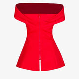 Açık Omuzlu Bluz Kırmızı