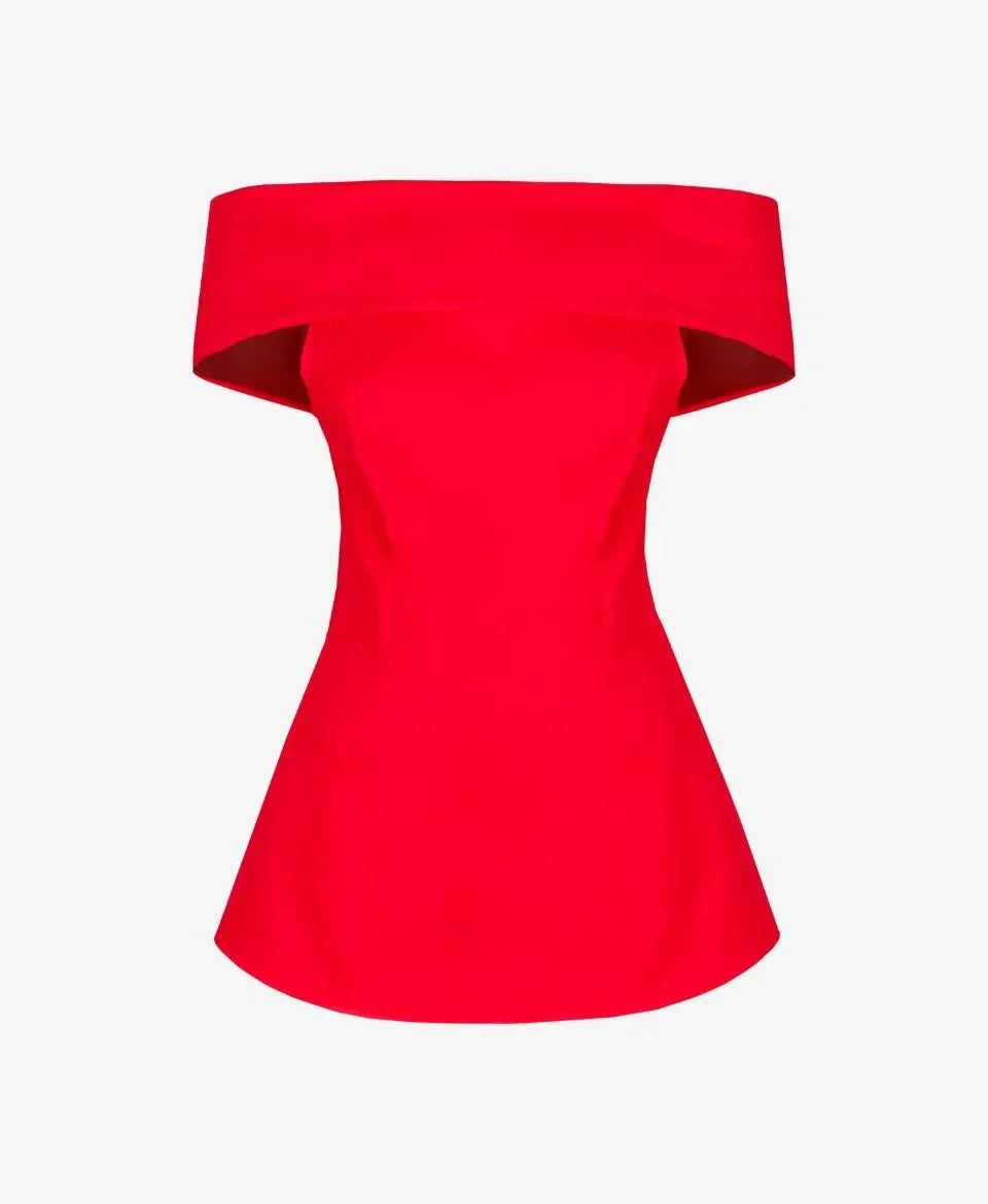Açık Omuzlu Bluz Kırmızı