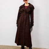 %100 Deri  Kahverengi Trençkot