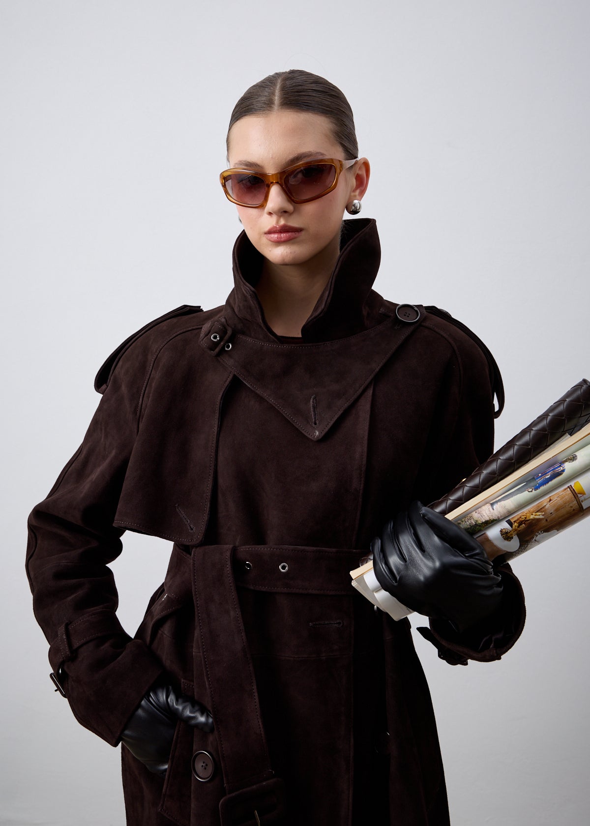 %100 Deri  Kahverengi Trençkot