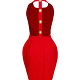 Laulei İnci Dress Sırt Dekolteli Mini Kırmızı Elbise