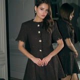 İndira Tuvit Mini Elbise Kahve